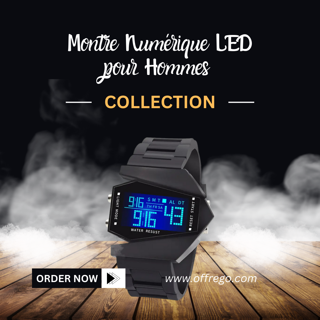 Montre Numérique LED pour Hommes