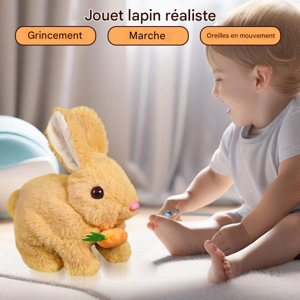 Lapin jouet électronique réaliste pour enfants